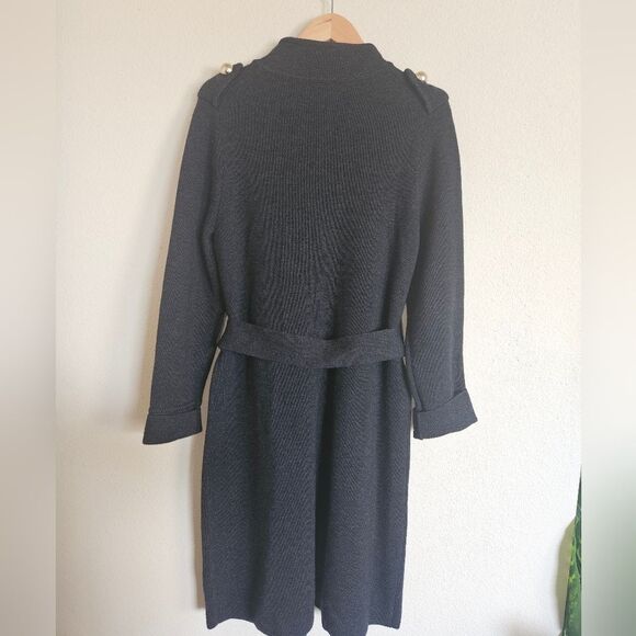 Banana Republic 100% Merino Extrafine Wool Gray Long Line Button-Down Cardigan L - Picture 13 of 13